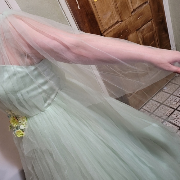 Plus Size Tulle Floral Gown - Picture 11 of 15